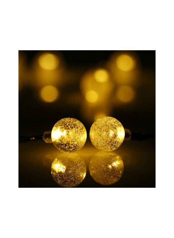 شريط إضاءة على شكل كرات كريستالية يعمل بالطاقة الشمسية أصفر 6.3متر - Image 5