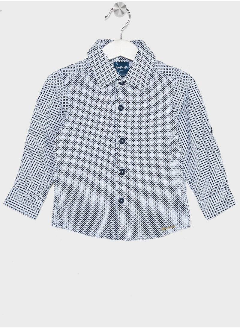 Nautinati - Nauti Nati Boys Navy Blue Standard Opaque Printed Casual Shirt - Image 1