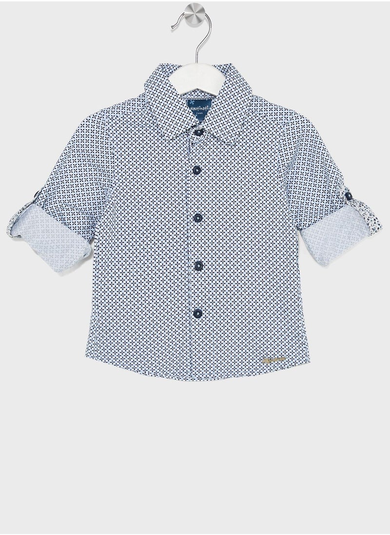 Nautinati - Nauti Nati Boys Navy Blue Standard Opaque Printed Casual Shirt - Image 1