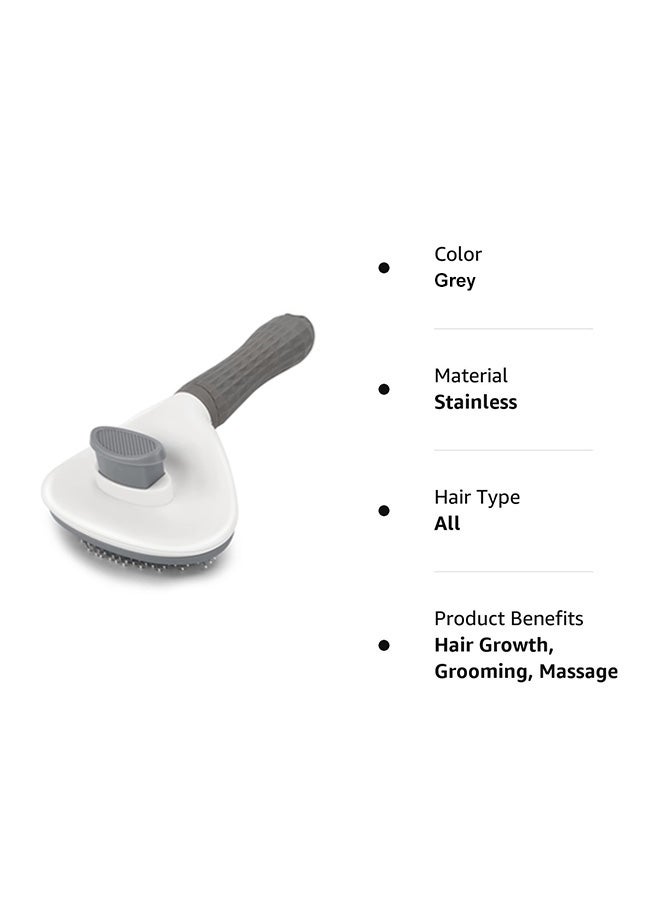 VINSOC Cat Grooming Brush Self Cleaning Slicker Brushes for Dogs Cats Pet Brush Tool Gently Removes Loose Undercoat Mats Tangled Hair Massage-Self Suitable for Pets with Long or Short Hair Grey - Image 5