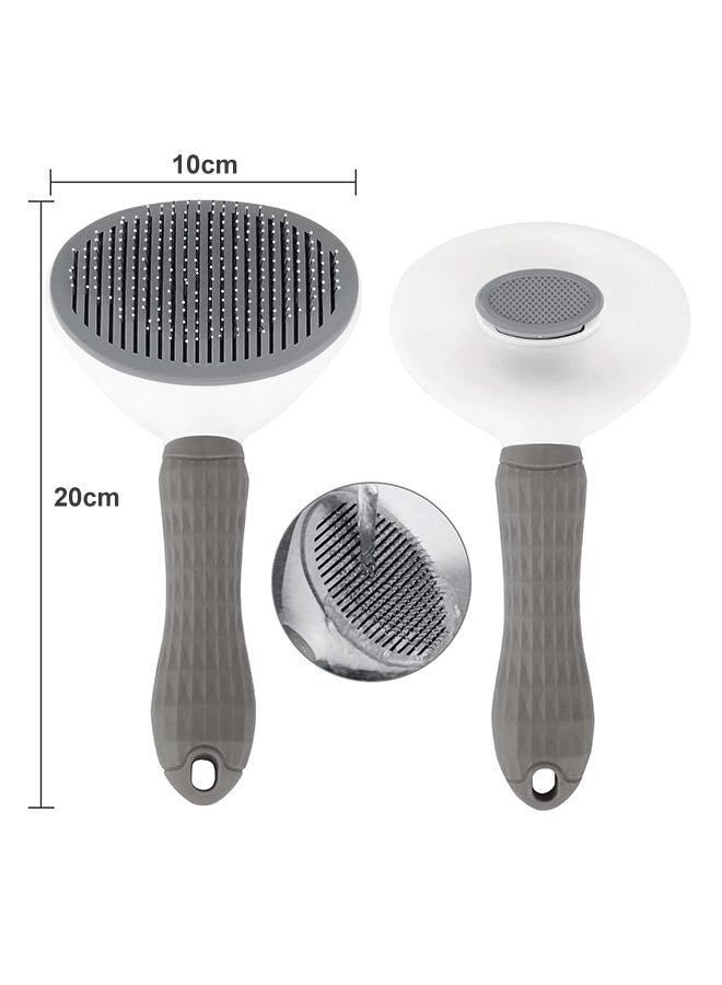 VINSOC Cat Grooming Brush Self Cleaning Slicker Brushes for Dogs Cats Pet Brush Tool Gently Removes Loose Undercoat Mats Tangled Hair Massage-Self Suitable for Pets with Long or Short Hair Grey - Image 4