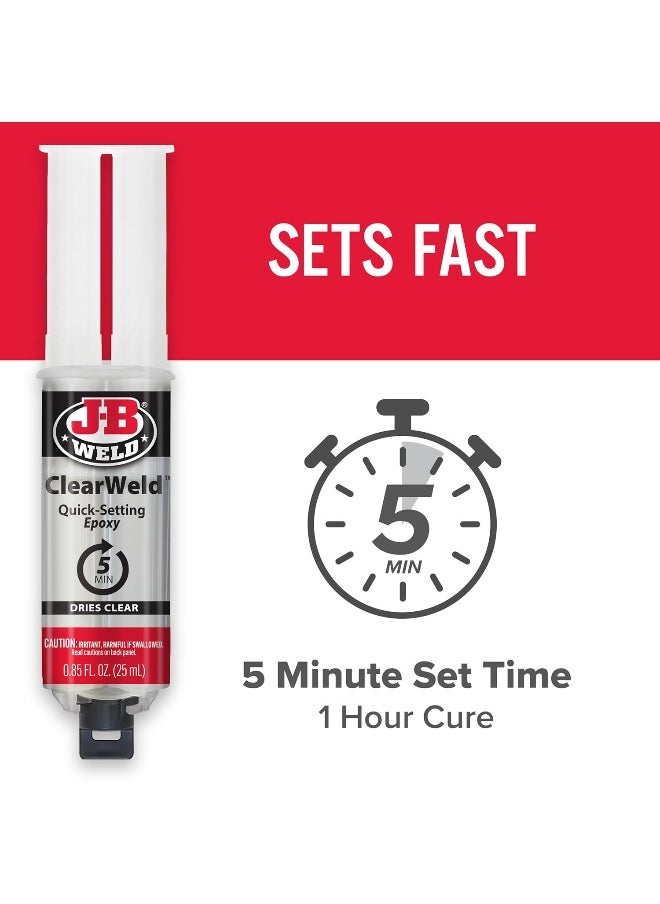 J-B WELD J-B Weld 50112 ClearWeld Quick-Setting Epoxy Syringe - Clear - 25 ml  - Image 3