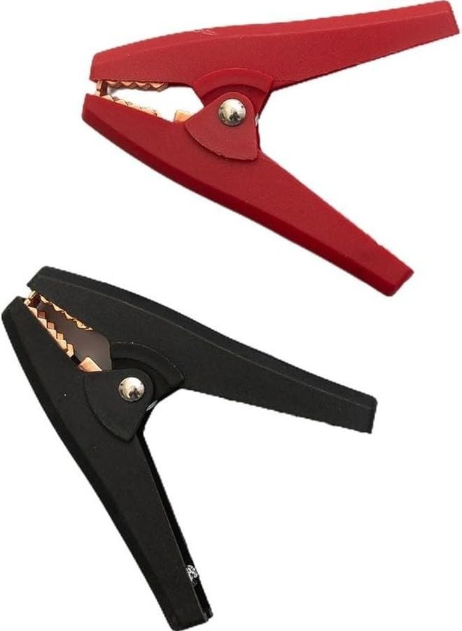 Red Black 90mm 100A Insulated Car Battery Clips with PVC Test Connectors 2 Pack - Image 5