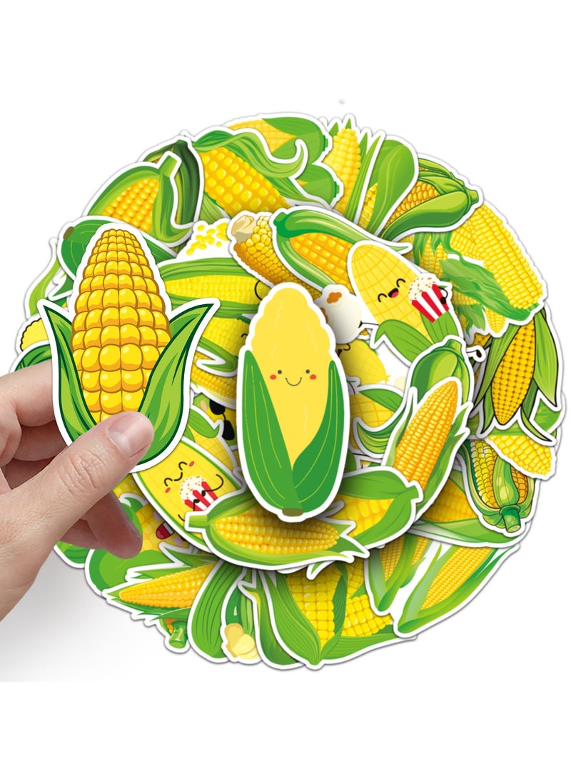 ORAINBOW Corn Stickers 50Pcs Maize Waterproof Vinyl Decals for Water Bottles Laptop Luggage Cup Computer Mobile Phone Skateboard Guitar Helmet Snowboard Decor - Image 2