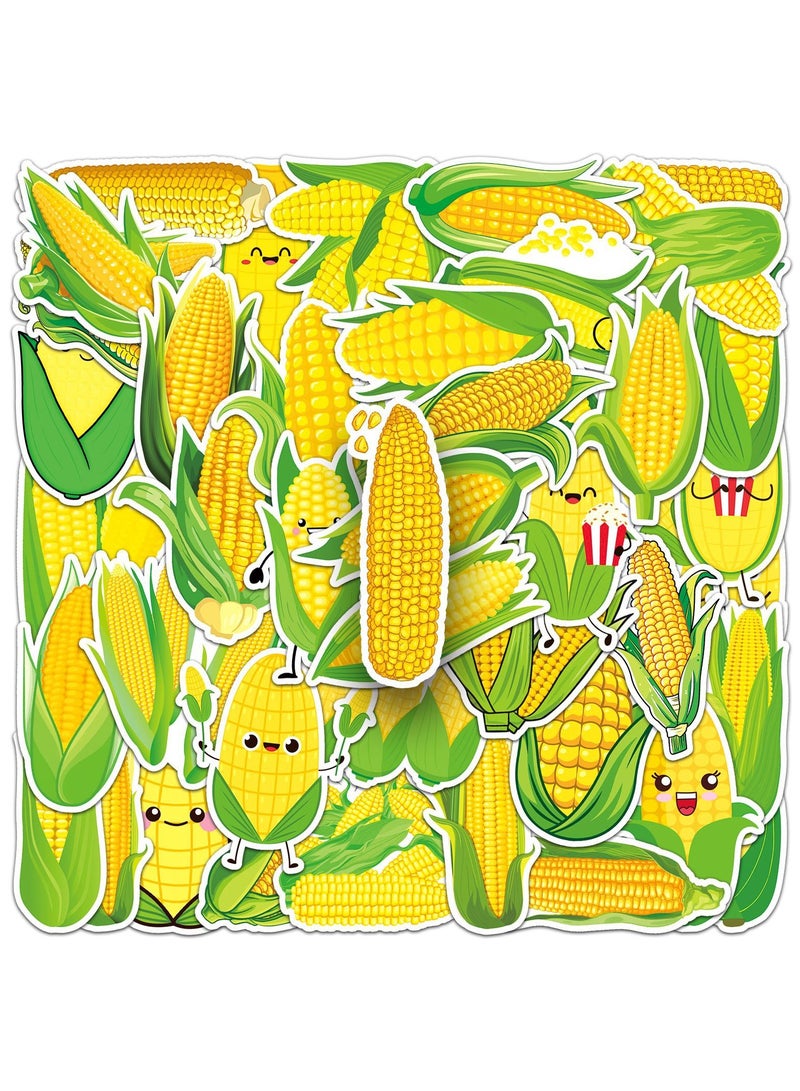 ORAINBOW Corn Stickers 50Pcs Maize Waterproof Vinyl Decals for Water Bottles Laptop Luggage Cup Computer Mobile Phone Skateboard Guitar Helmet Snowboard Decor - Image 1
