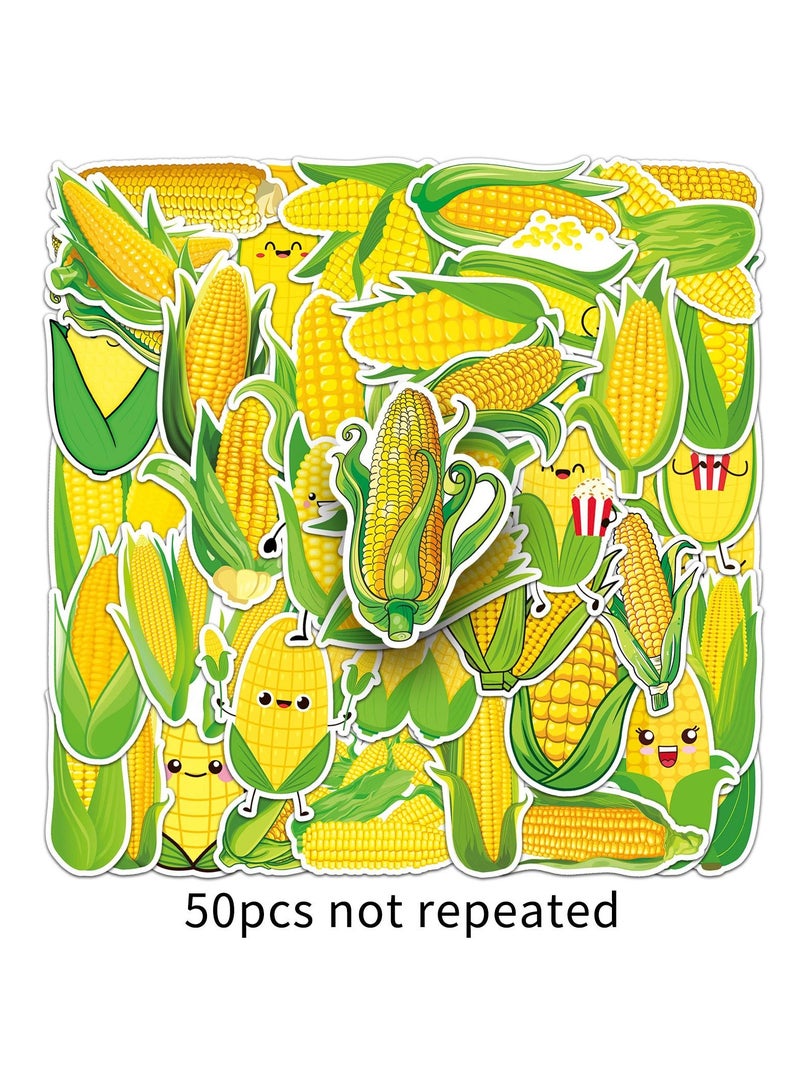 ORAINBOW Corn Stickers 50Pcs Maize Waterproof Vinyl Decals for Water Bottles Laptop Luggage Cup Computer Mobile Phone Skateboard Guitar Helmet Snowboard Decor - Image 3