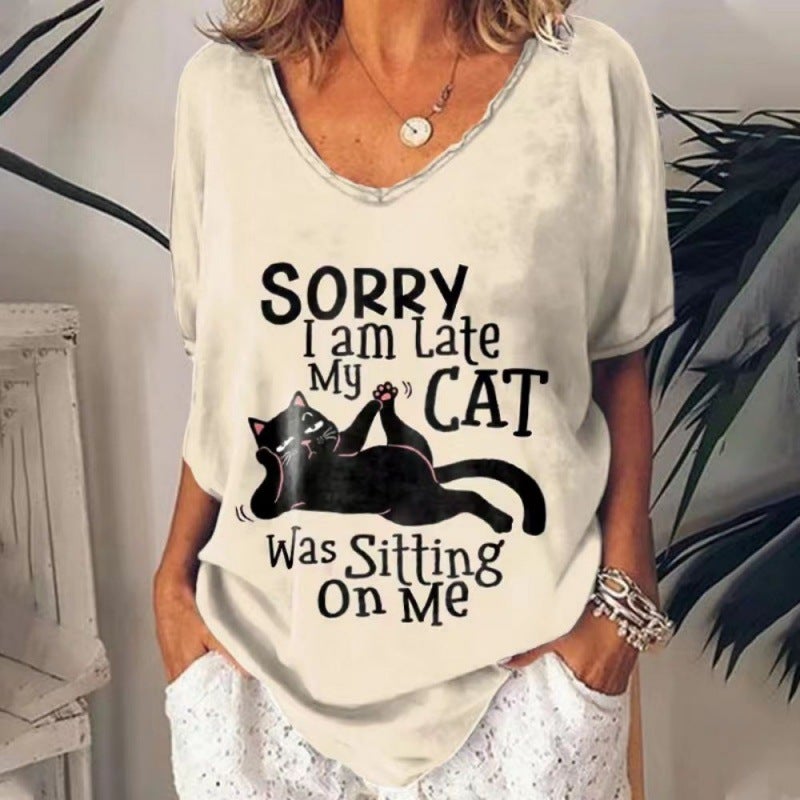 Women's positioning printed T-shirt top - Image 1