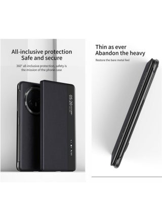 جراب Smart View متوافق مع Honor Magic V5 Case، جراب جلدي مغناطيسي قابل للطي مع خاصية الإيقاظ/السكون التلقائي مع حامل، غطاء واقٍ كامل خفيف الوزن مضاد للسقوط ومقاوم للصدمات (أسود غامق) - view 5