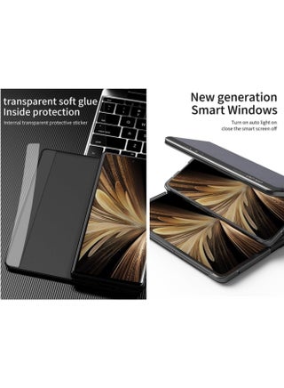 جراب Smart View متوافق مع Honor Magic V5 Case، جراب جلدي مغناطيسي قابل للطي مع خاصية الإيقاظ/السكون التلقائي مع حامل، غطاء واقٍ كامل خفيف الوزن مضاد للسقوط ومقاوم للصدمات (أسود غامق) - view 4