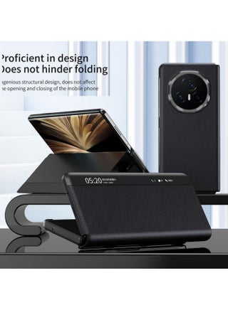 جراب Smart View متوافق مع Honor Magic V5 Case، جراب جلدي مغناطيسي قابل للطي مع خاصية الإيقاظ/السكون التلقائي مع حامل، غطاء واقٍ كامل خفيف الوزن مضاد للسقوط ومقاوم للصدمات (أسود غامق) - view 3