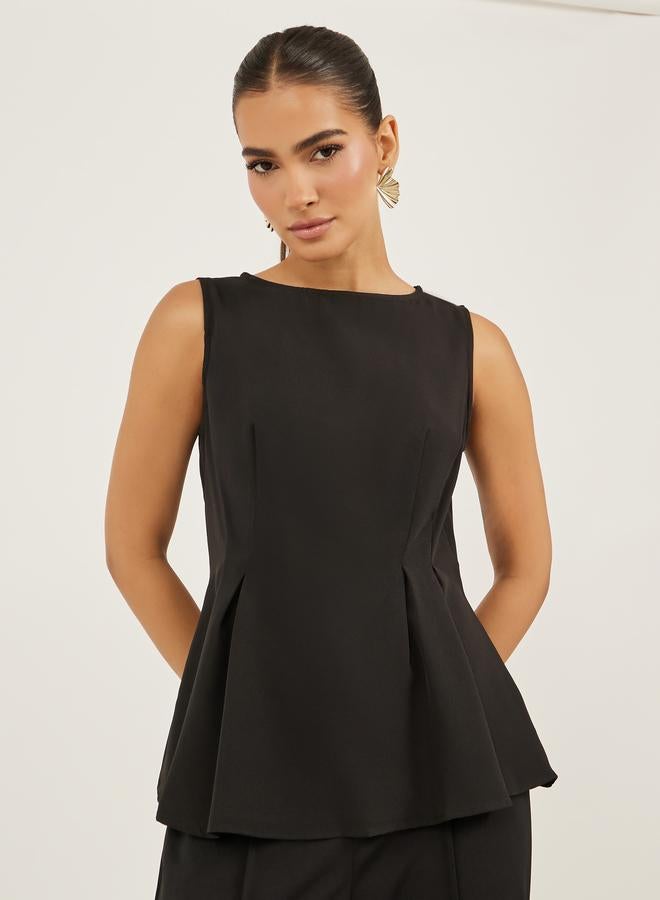 Styli Styli Sleeveless Round Neck Peplum Top  - Image 2