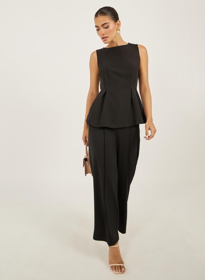 Styli Styli Sleeveless Round Neck Peplum Top  - Image 1