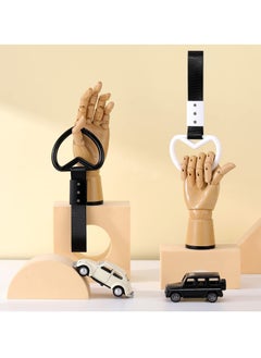 SYOSI SYOSI 4 Pieces Heart-shaped Rings Car Handle Straps, Car Decor Car Handle Straps Rear Bumper Warning Ring Car Interior (Black, White)  - Image 4
