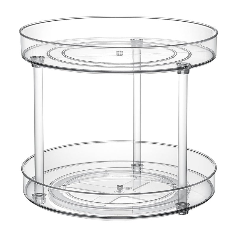 Clear Lazy Susan Organizer Rotating Kitchen Pantry Organization and Storage Medicine Cabinet Organizer Lazy Susan Turntable Organizer for Cabinets Bathroom Refrigerator Dresser Spice Organizer