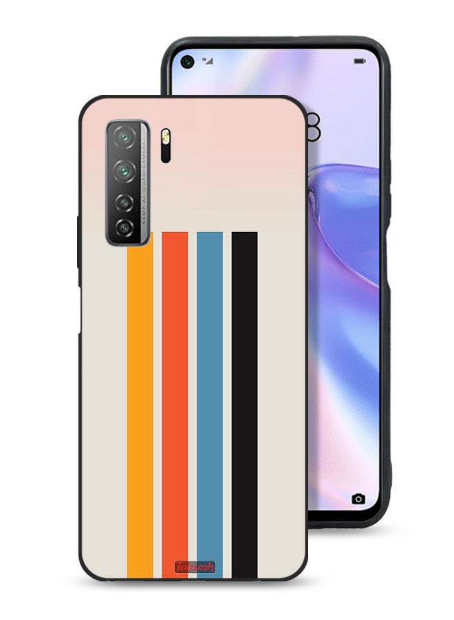 Tolwak Huawei P40 lite 5G Protective Case Cover Straight Lines Pattern - Image 1
