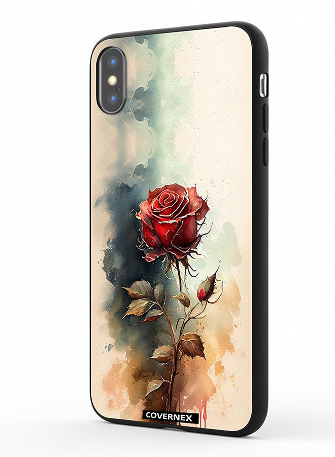 Covernex Apple iPhone Xs Protective Case Cover Printed Featuring Ethereal Watercolor Rose - Image 1