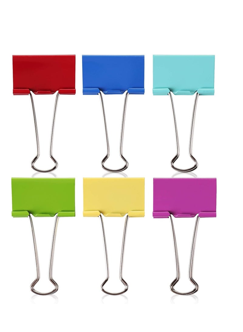 Terabyte Large Binder Clips, 2 Inch, 12 Pack, Assorted Color, Binder Clips Extra Large, Big Binder Clips, Large Paper Clip, Large Paper Clamps, Binder Clamps, Large Binder Clips, Large Clip - Image 2