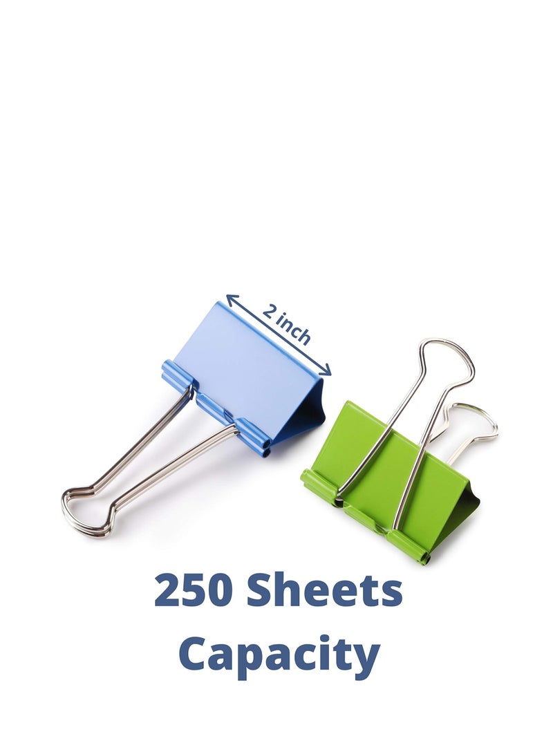 Terabyte Large Binder Clips, 2 Inch, 12 Pack, Assorted Color, Binder Clips Extra Large, Big Binder Clips, Large Paper Clip, Large Paper Clamps, Binder Clamps, Large Binder Clips, Large Clip - Image 5