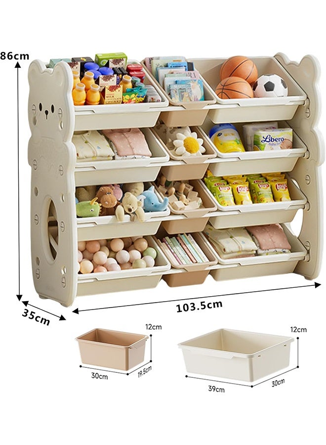 بيوينتي لعبة كبيرة للأطفال لعبة مربع قابلة للإزالة مربع سيارة لعبة للأطفال لعبة مربع رف غرفة ألعاب للأطفال لعبة مربع رف ( أبيض - ب ) - Image 2