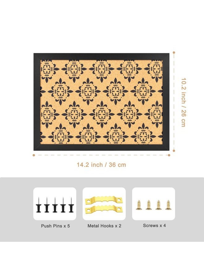 Aitakatta Decorative Cork Board for Walls, Bulletin Board with Black Floral Print, Black Framed Pin Board Vision Board for Office School Bedroom and Dorm Room with Pins, Screws(BK,2636,1pc) - Image 5