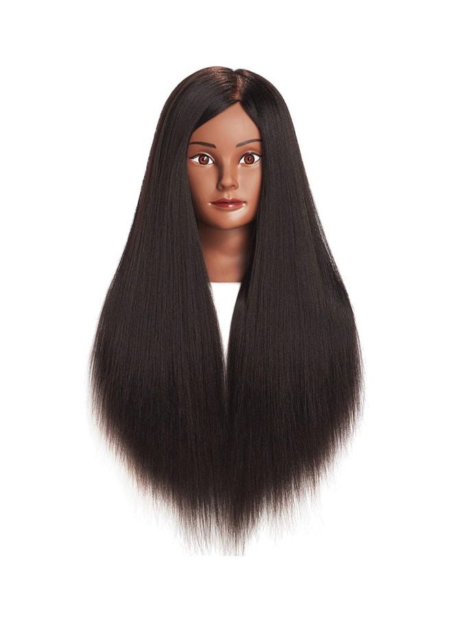 Traininghead 26"-28" Mannequin Head Hair Styling Training Practice Head Manikin Cosmetology Doll Head Synthetic Fiber Hair Hairdressing Training Model with Free Clamp Stand