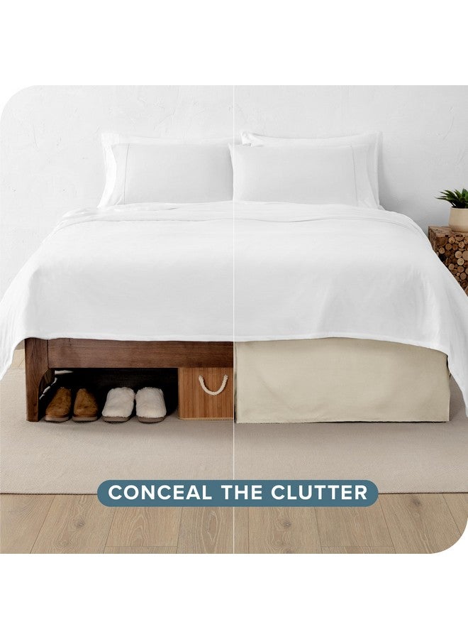 Bare Home Bare Home Bed Skirt Double Brushed Premium Microfiber, 15-Inch Tailored Drop Pleated Dust Ruffle, 1800 Ultra-Soft Collection, Shrink and Fade Resistant (Queen, Sand) - Image 3