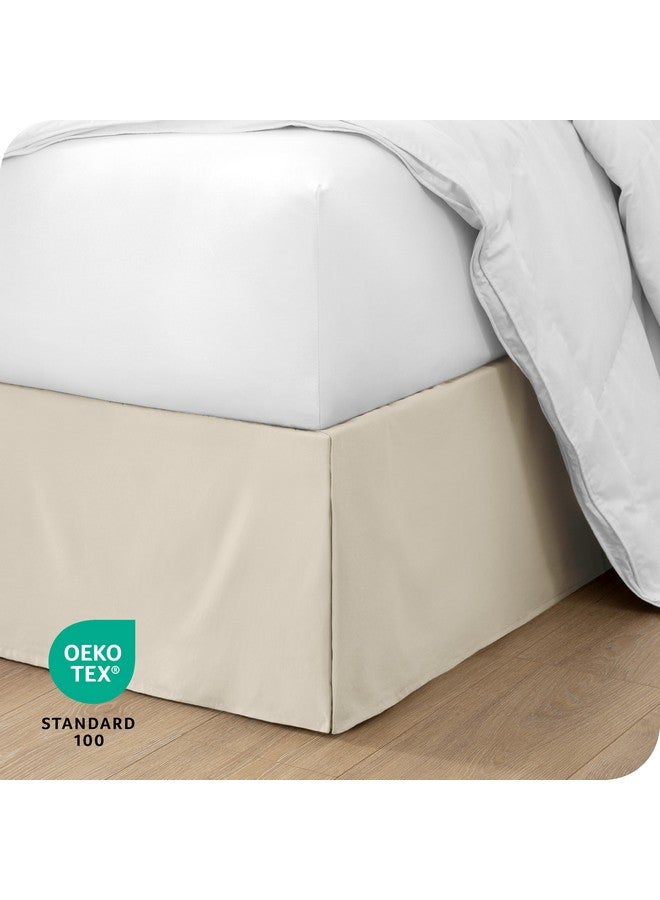 Bare Home Bare Home Bed Skirt Double Brushed Premium Microfiber, 15-Inch Tailored Drop Pleated Dust Ruffle, 1800 Ultra-Soft Collection, Shrink and Fade Resistant (Queen, Sand) - Image 5