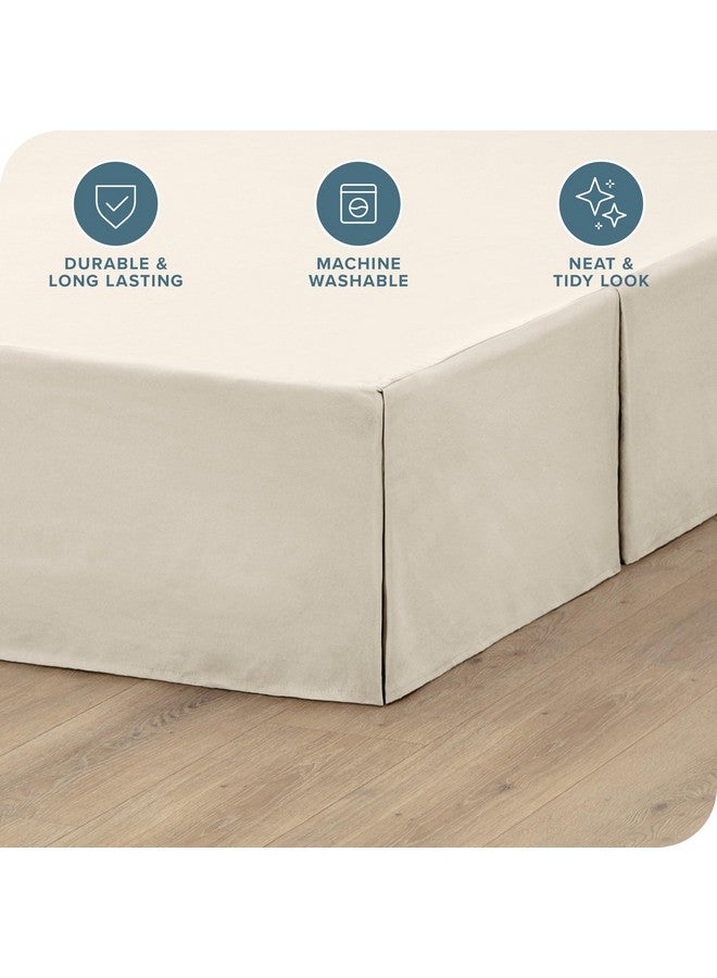 Bare Home Bare Home Bed Skirt Double Brushed Premium Microfiber, 15-Inch Tailored Drop Pleated Dust Ruffle, 1800 Ultra-Soft Collection, Shrink and Fade Resistant (Queen, Sand) - Image 2
