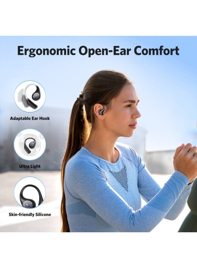 إيرفن سماعات EarFun OpenJump بتصميم مفتوح للأذن، سماعات لاسلكية بخطاف أذن مريح، صوت Hi-Res مع دعم LDAC، 4 ميكروفونات ENC للمكالمات، حتى 42 ساعة تشغيل، اتصال متعدد، مقاومة للماء IPX7، تثبيت محكم للتمارين والجري. - Image 2