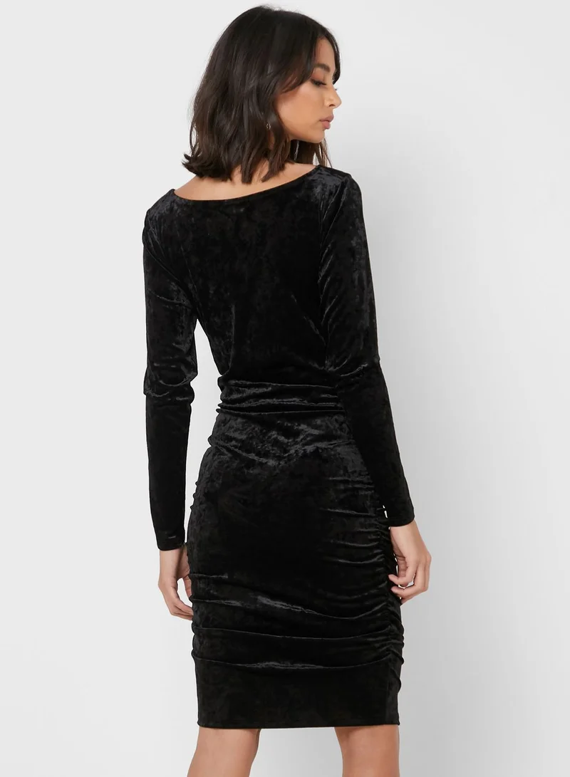 ivy revel Velvet Ripped Bodycon Dress