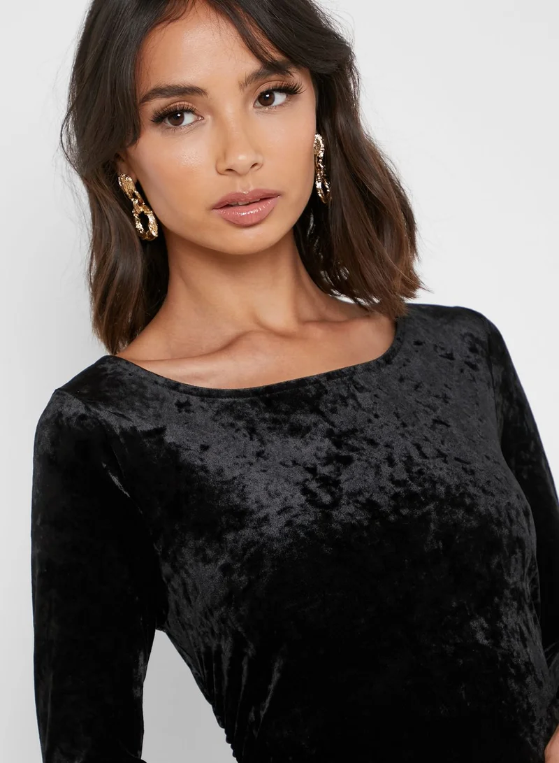 ivy revel Velvet Ripped Bodycon Dress