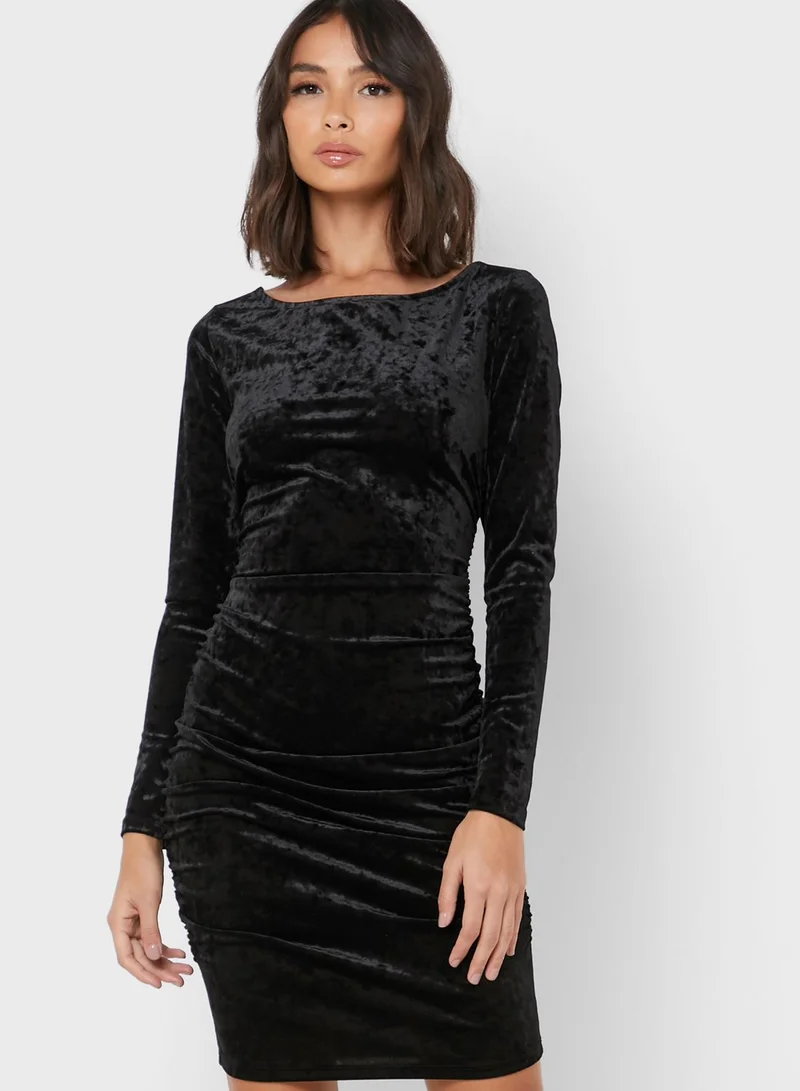 ivy revel Velvet Ripped Bodycon Dress