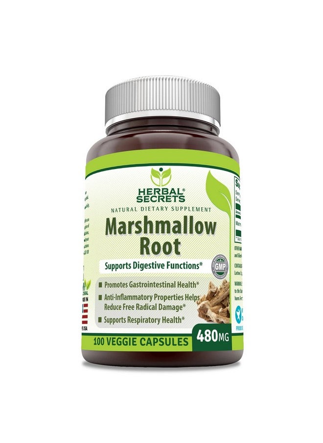 Herbal Secrets - Marshmallow Extract 480Mg 100 Veggie Capsules Dietary Supplement - Image 1