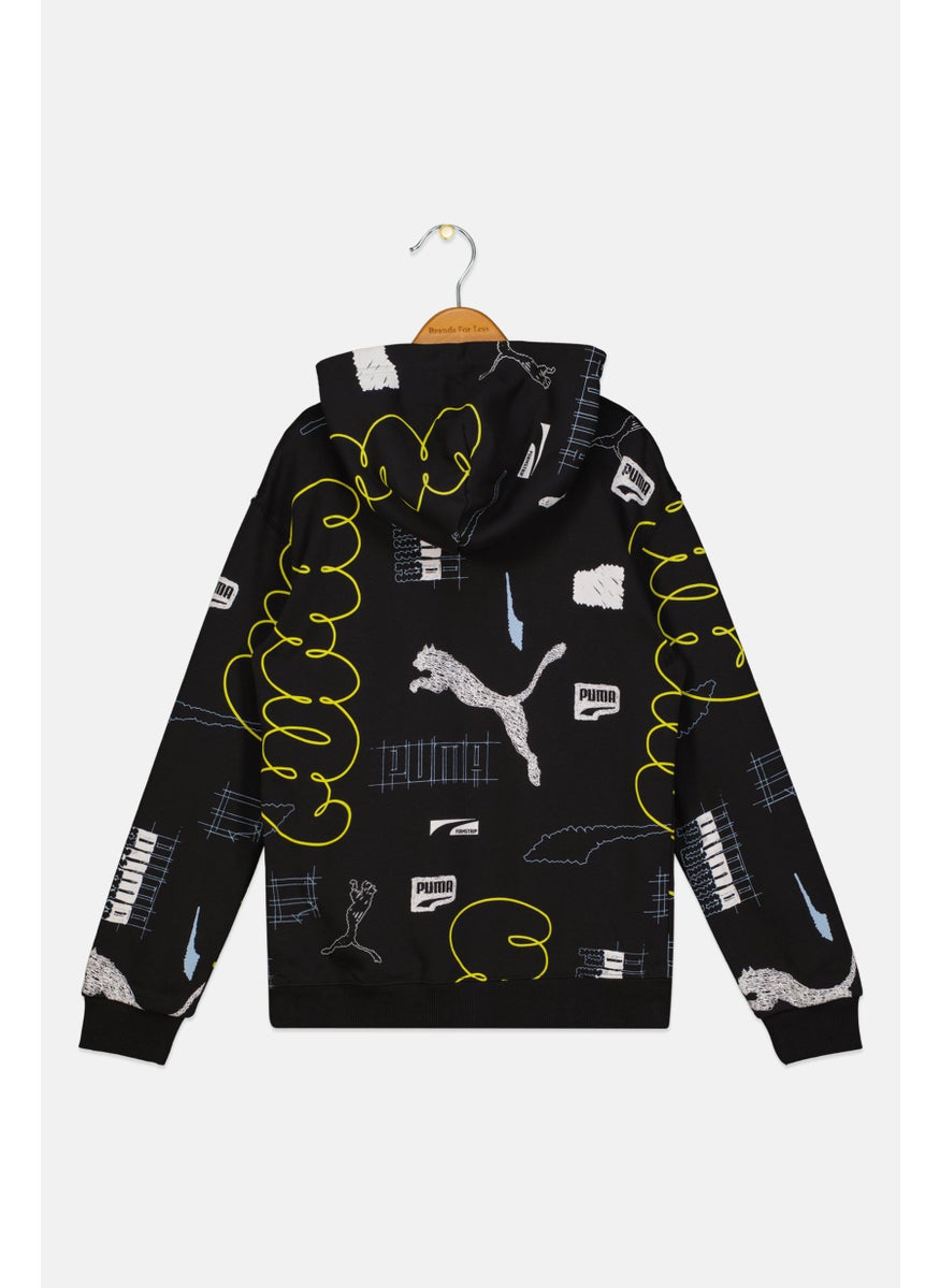 PUMA Kids Boy Sportswear Fit Vintage Logo Hooded Outdoor Sweatshirt, Multicolor  - Image 2