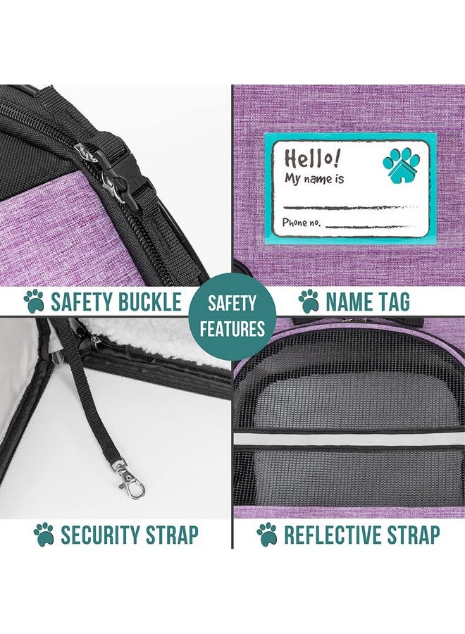 PetAmi Dog Cat Backpack Carrier, Expandable Pet Carrier Backpack For Travel Hiking, Small Medium Dog Puppy Large Cat Carrying Backpack, Airline Approved Ventilated Soft Back Support, 18 Lbs, Purple - Image 5