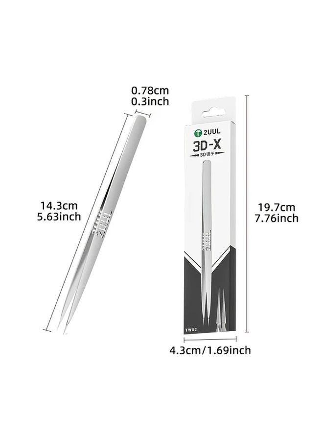 3D X Handheld Tweezers Model TW02 Anti Slip Grip Precision Metal Electronics Repair Tool - Image 3