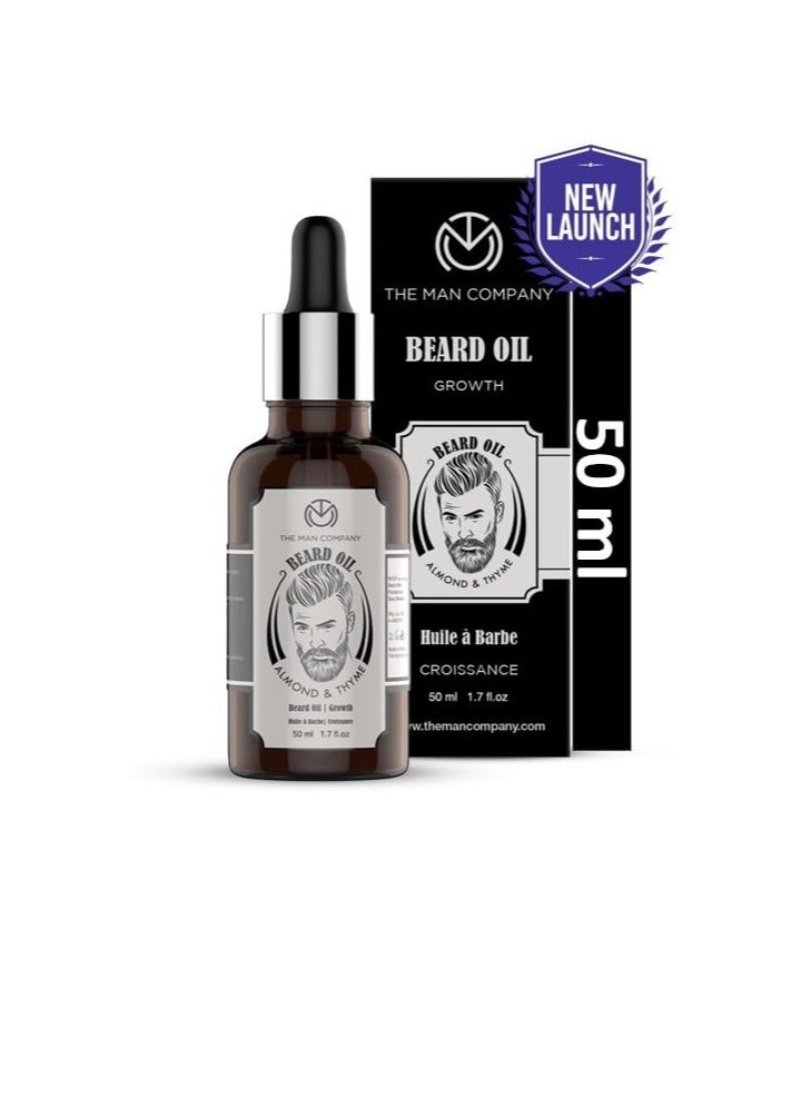 The Man Company The Man Company 100% Natural Beard Oil 50 ml with Almond and Thyme for Faster  Thicker and Longer Beard  Best Beard Growth Oil for Men Nourishes  Strengthens Uneven Patchy Beard - Image 2