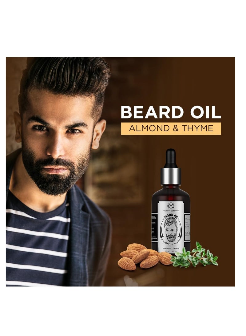 The Man Company The Man Company 100% Natural Beard Oil 50 ml with Almond and Thyme for Faster  Thicker and Longer Beard  Best Beard Growth Oil for Men Nourishes  Strengthens Uneven Patchy Beard - Image 4