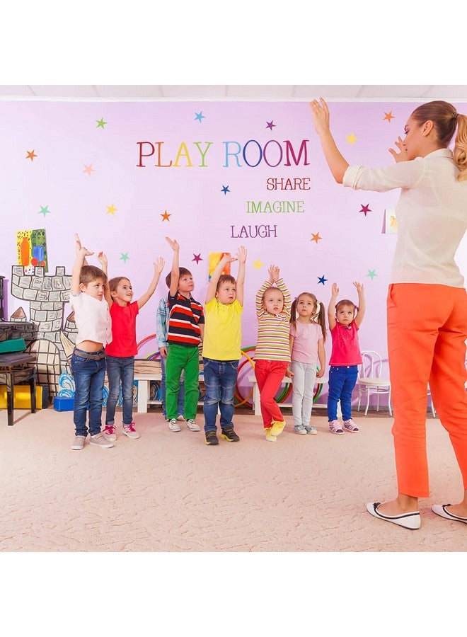 REMASS Playroom Wall Decor Kids Playroom Wall Decals Share Imagine Laugh DIY Wall Stickers for Nursery Playroom Decoration (Crazy Orange) - Image 3