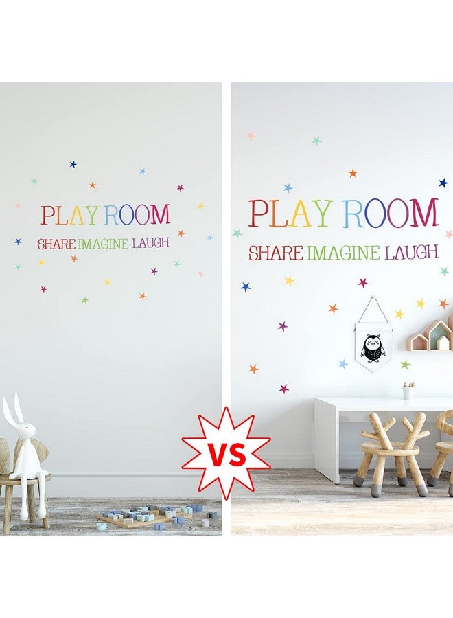 REMASS Playroom Wall Decor Kids Playroom Wall Decals Share Imagine Laugh DIY Wall Stickers for Nursery Playroom Decoration (Crazy Orange) - Image 5