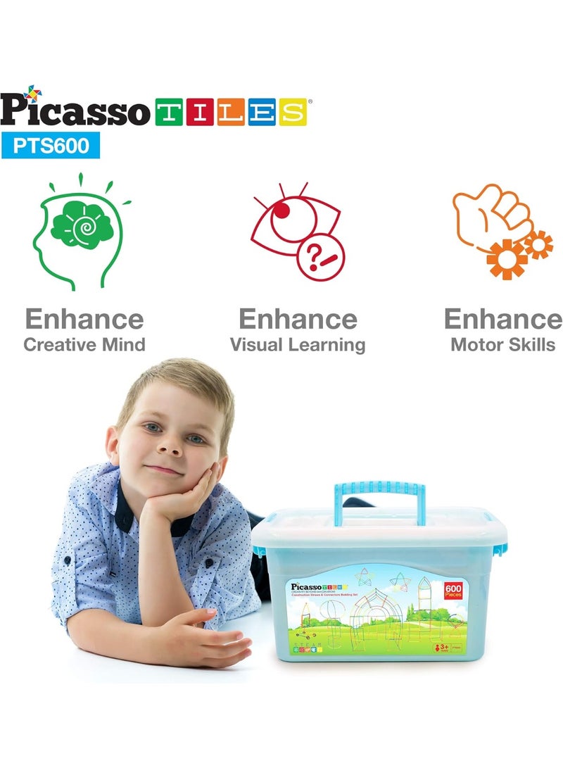 PicassoTiles Picasso Magnetic Straw Construction Set 600-pieces - Image 4
