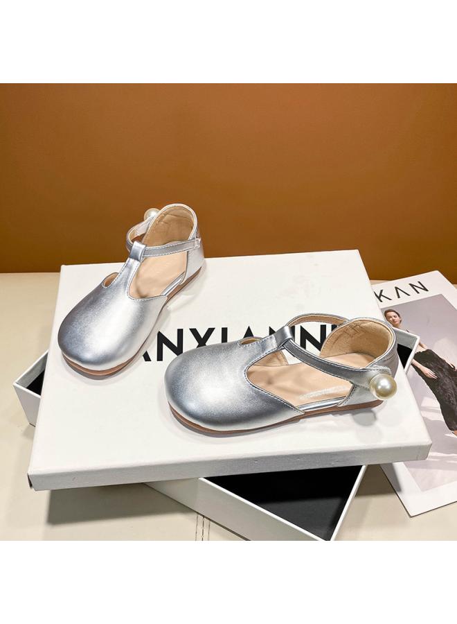 شك أحذية جلدية للفتيات أحذية الأميرة للربيع والخريف أحذية فردية جديدة للأطفال أحذية للفتيات الصغيرات أحذية أطفال من الجلد الناعم من الأسفل - Image 1