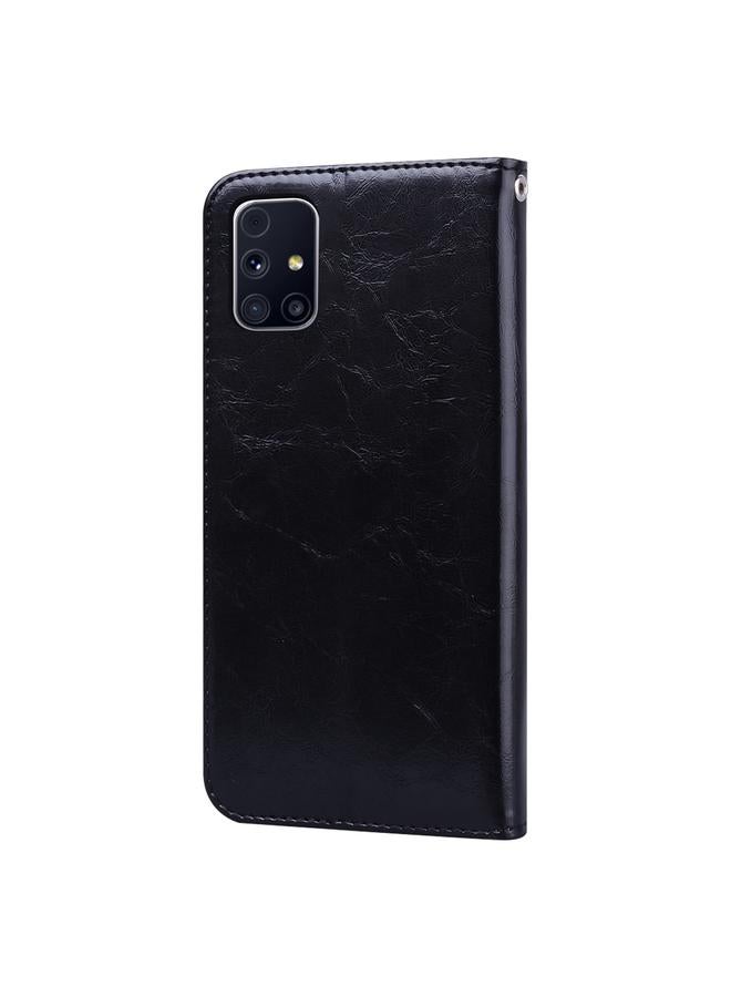 اس-توب جراب لهاتف Samsung Galaxy M31s بتصميم عملي من الجلد بتصميم شمع الزيت مع حامل وفتحات للبطاقات ومحفظة - Image 3