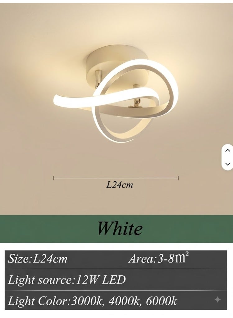 Hallway modern LED ceiling light, fixture black flush mount 3-color adjustable creative design, for washrooms stairwell balcony cloakroom kitchen loft aisle, 22W - Image 2