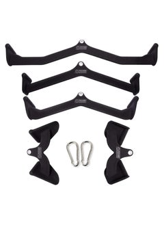 pulldown attachments, Ergonomic Handle, Cable Machine for Back Strength Train, Rowing T-bar V-bar Pully Cable Machine Attachments, Apply to Bicep Curl Tricep pulldown
