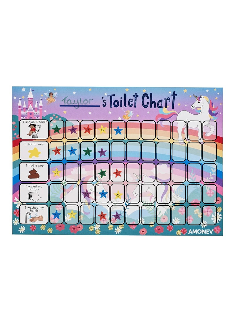 Unicorn Toilet Training Reward Chart And Potty Training Reward Chart For Boys And Girls Toddlers Twin Pack With 225 Star Stickers Included - pzsku/ZEFD8E64F6109D315A40FZ/45/_/1701347256/93d48b47-e440-4664-aed5-01d8a06c19b3