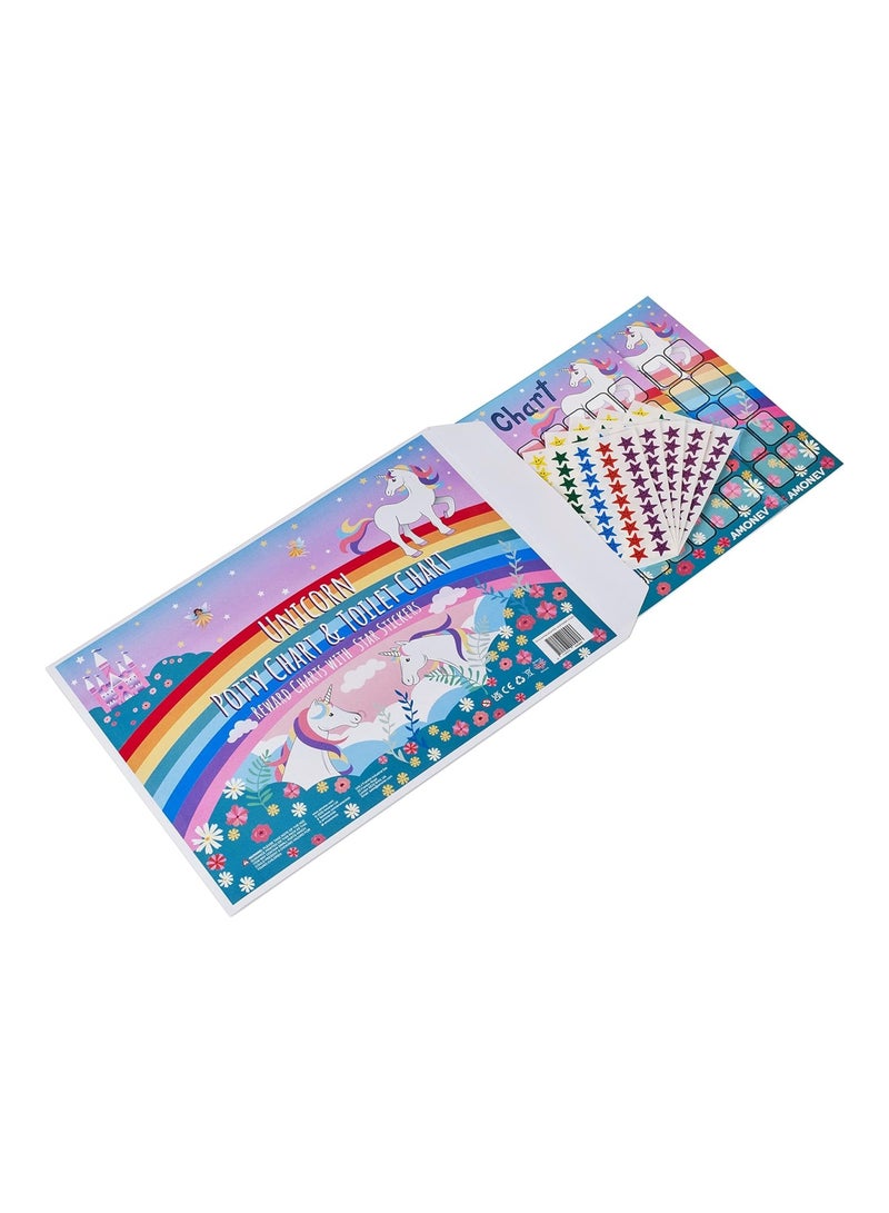 Amonev Unicorn Potty Training Reward Chart and Toilet Training Reward Chart for Boys and Girls Toddlers Twin Pack with 225 Star Stickers Included - Image 5