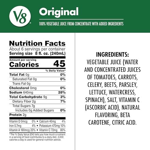 V8 Original 100 Vegetable Juice 46 fl oz Bottle - Image 5