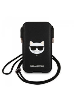 Karl Lagerfeld Karl Lagerfeld PU Saffiano Pouch With Choupette`s Head Large - Black [ KLHCP12LOPHCHK ]  - Image 1