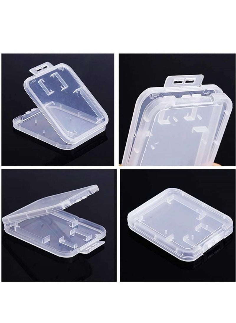 Generic - Memory Card Cases, Tf Single Card Small White Box, Big Card Small White Box, Clear Plastic Memory Card Case, for SD Micro SD T-flash Card, 10pcs - Image 1